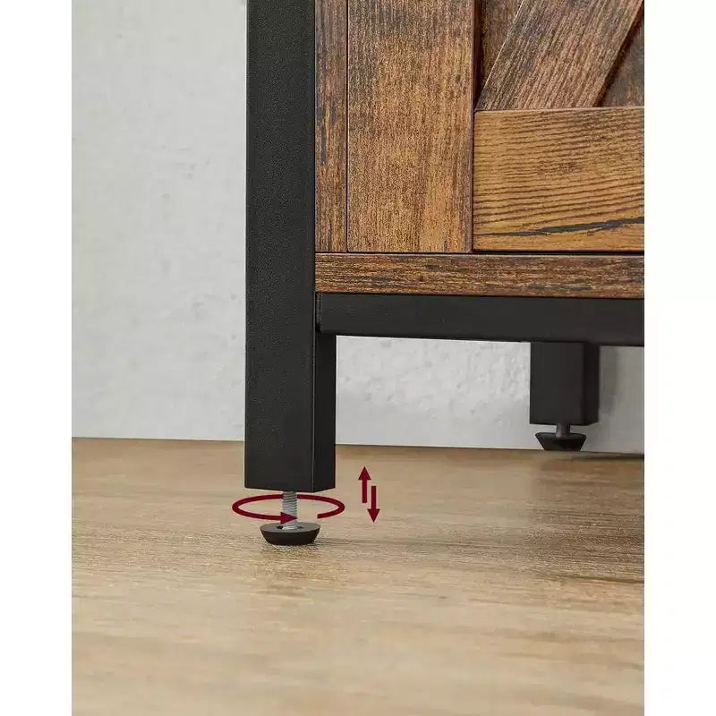 VASAGLE Buffet Cabinet, Storage Cabinet, Sideboard with 2 Sliding Barn Doors, Adjustable Shelves