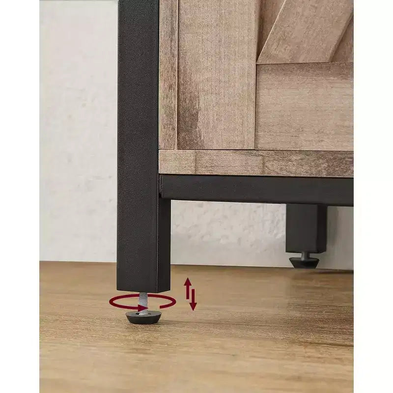 VASAGLE Buffet Cabinet, Storage Cabinet, Sideboard with 2 Sliding Barn Doors, Adjustable Shelves