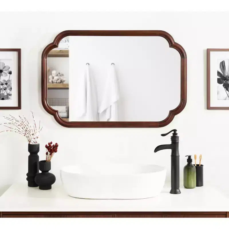 24x36 Glenby Scallop Wall Mirror - Kate & Laurel All Things Decor