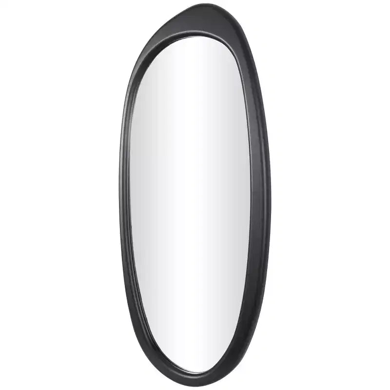 Wooden Abstract Oval Wall Mirror Black - Olivia & May