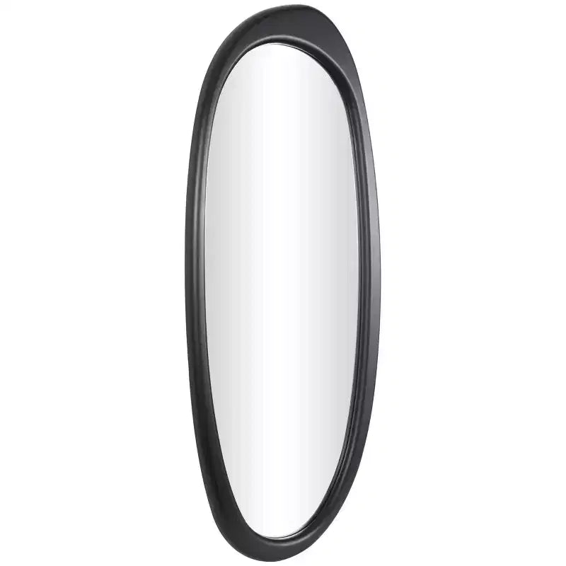 Wooden Abstract Oval Wall Mirror Black - Olivia & May
