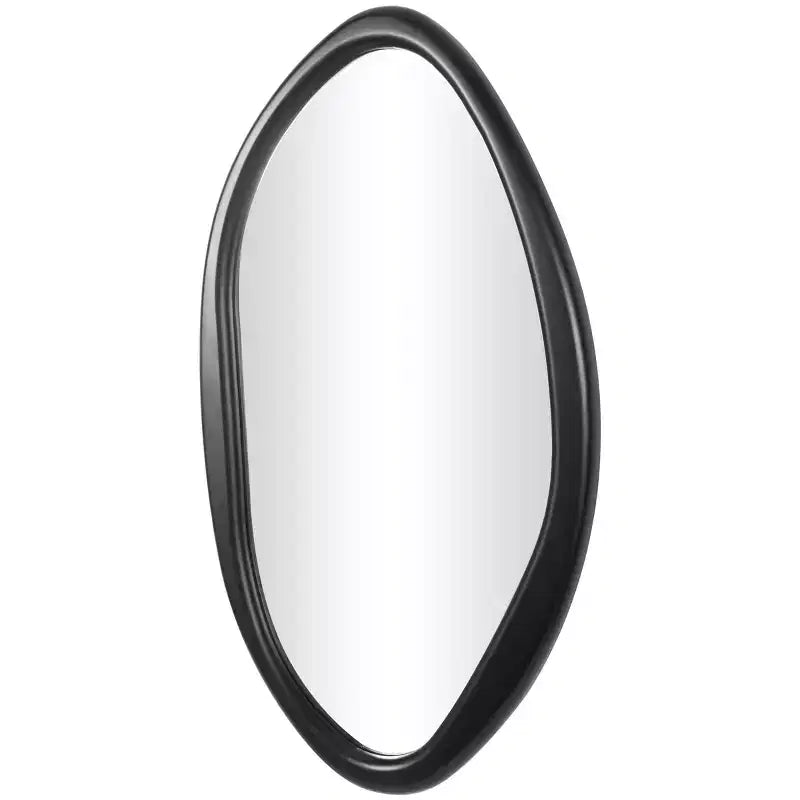 Wooden Abstract Oval Wall Mirror Black - Olivia & May