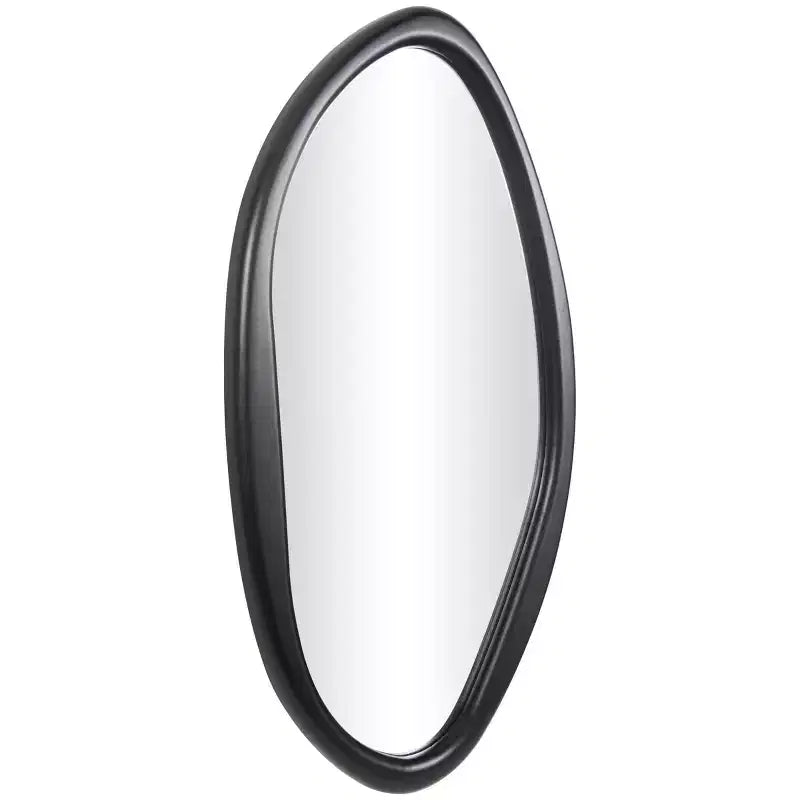 Wooden Abstract Oval Wall Mirror Black - Olivia & May