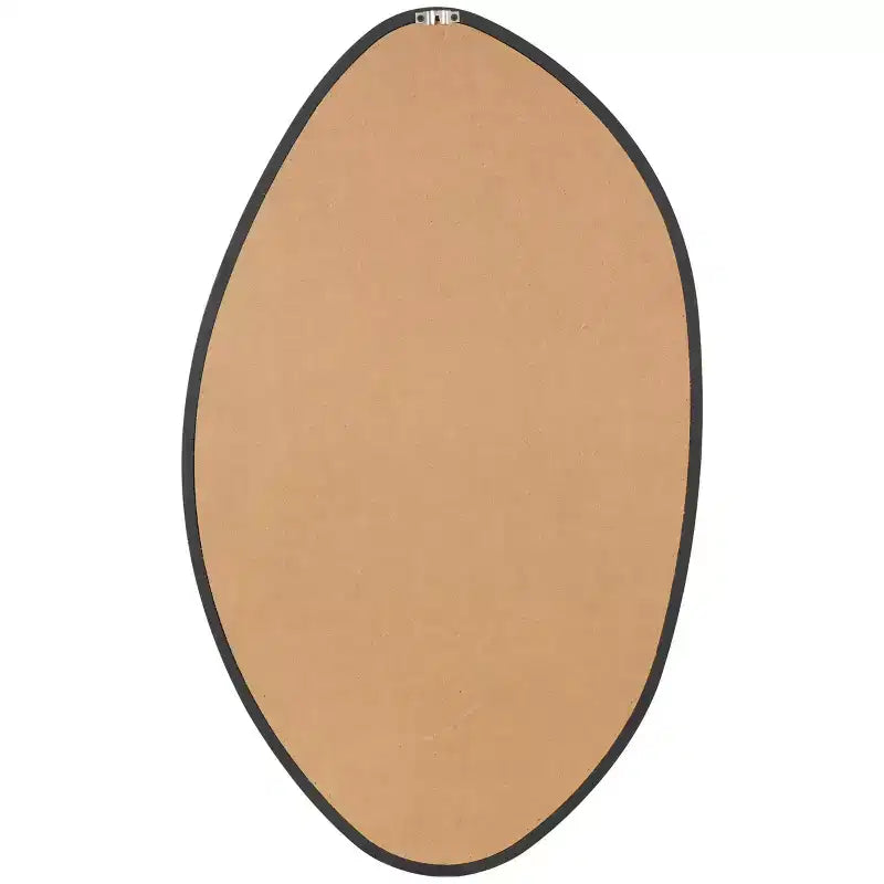 Wooden Abstract Oval Wall Mirror Black - Olivia & May