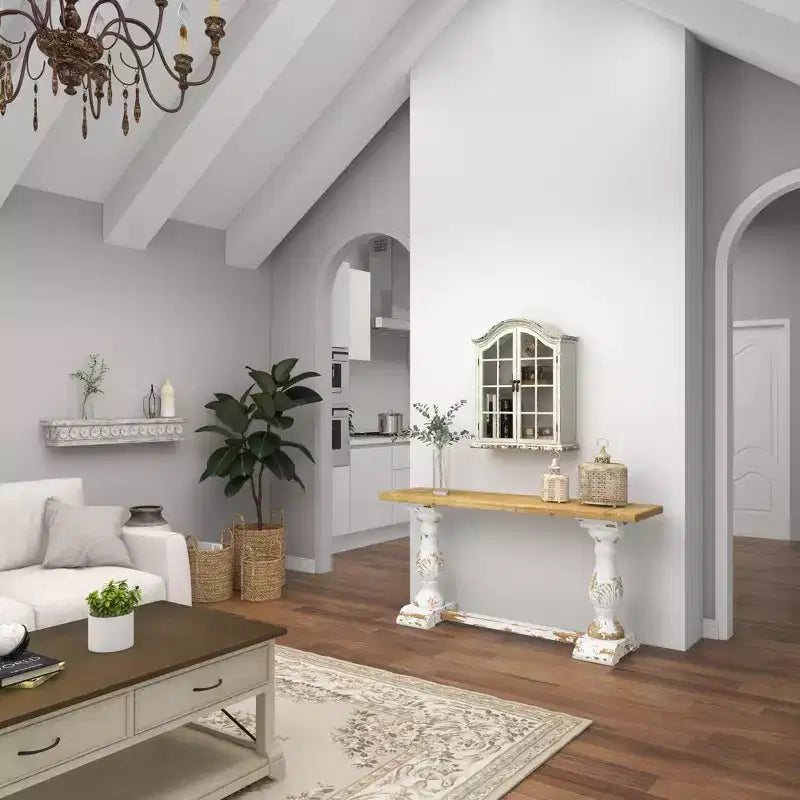 28x22 Traditional Wood Wall Shelf with Arched Shutter Doors - Olivia & May