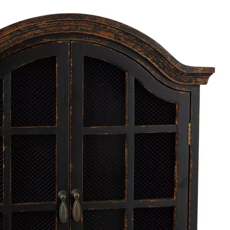 28x22 Traditional Wood Wall Shelf with Arched Shutter Doors - Olivia & May