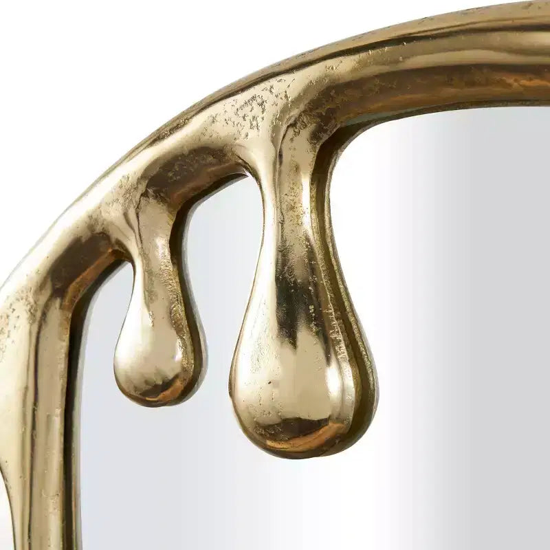 43x36 Aluminum Abstract Drip Wall Mirror with Melting Designed Frame - Olivia & May