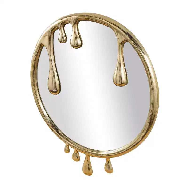 43x36 Aluminum Abstract Drip Wall Mirror with Melting Designed Frame - Olivia & May