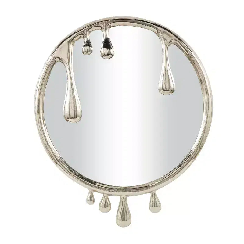 43x36 Aluminum Abstract Drip Wall Mirror with Melting Designed Frame - Olivia & May