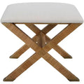 Uttermost St. Tropez 19 Wide Textured White Fabric Bench