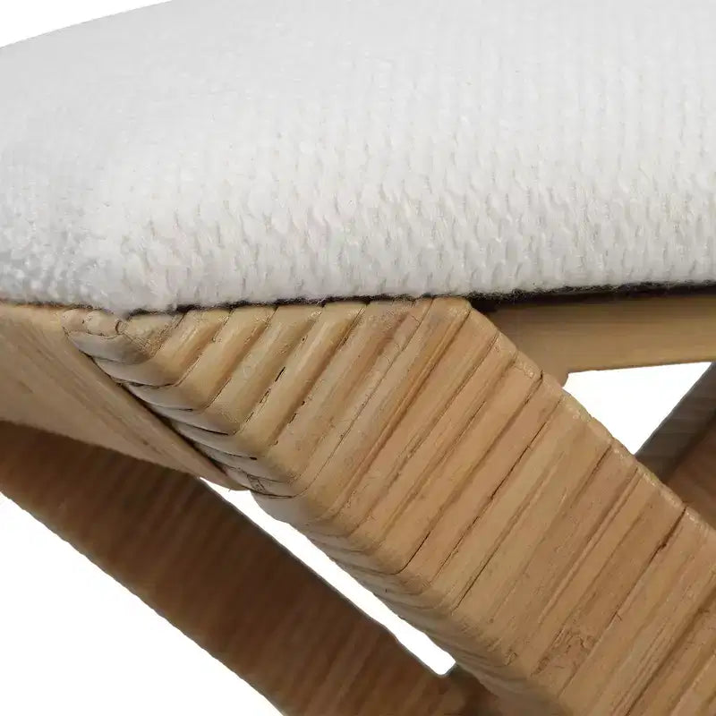 Uttermost St. Tropez 19 Wide Textured White Fabric Bench
