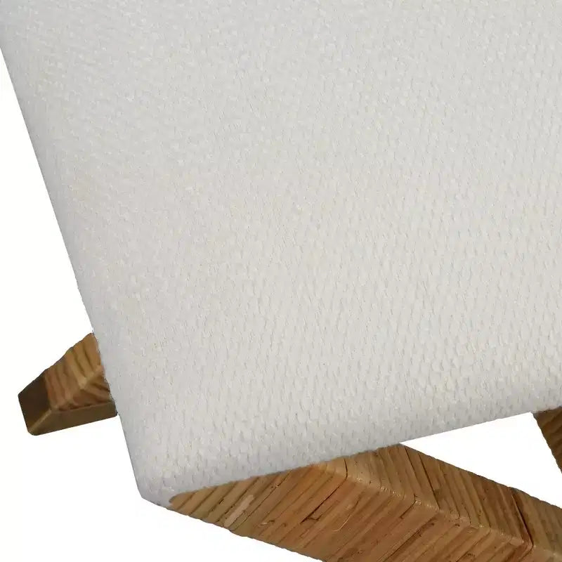 Uttermost St. Tropez 19 Wide Textured White Fabric Bench