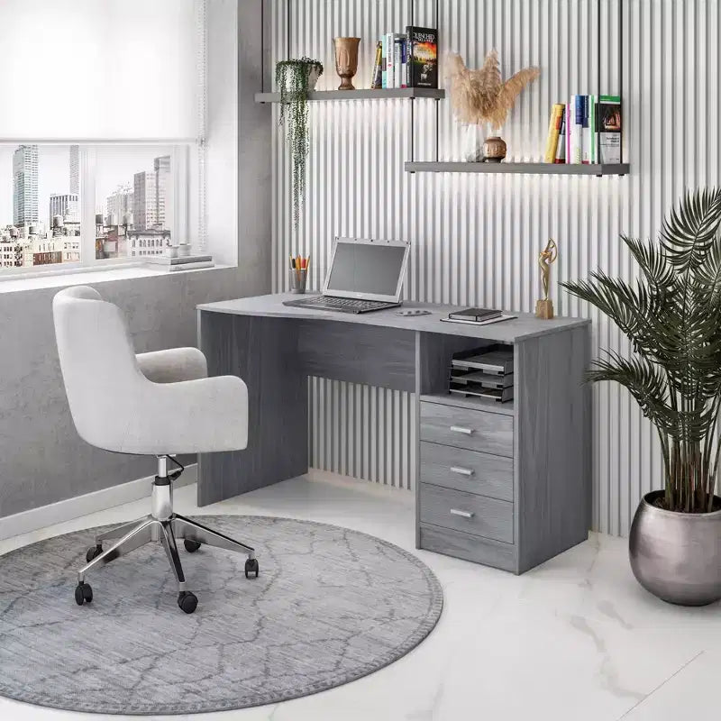 Classic Computer Desk with Multiple Drawers - Techni Mobili