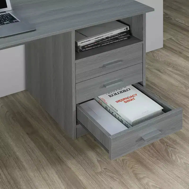 Classic Computer Desk with Multiple Drawers - Techni Mobili
