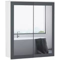 kleankin Medicine Cabinet, Bathroom Mirror with Storage Cabinet and 2 Adjustable Shelves, Wall Mounted Bathroom Vanity Mirror, White