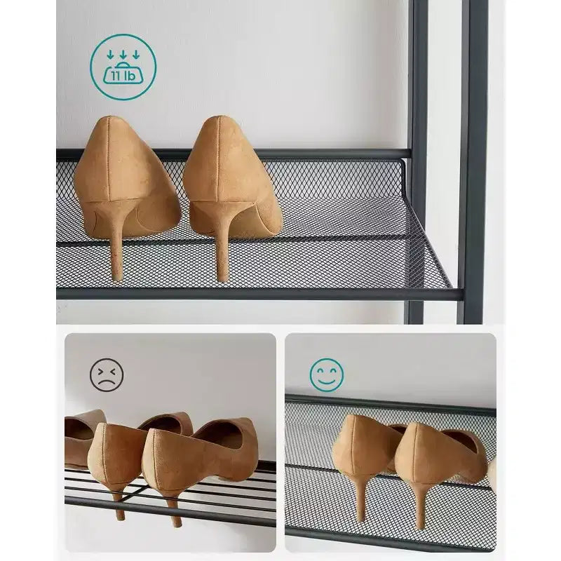 8-Tier Metal Shoe Rack, Adjustable Shelves Hold 32-40 Pairs, Set of 2 Stackable Shoe Organizers