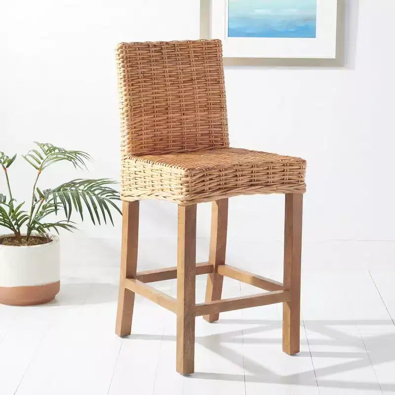 Tobie Rattan Counter Stool - BST6501 - Safavieh