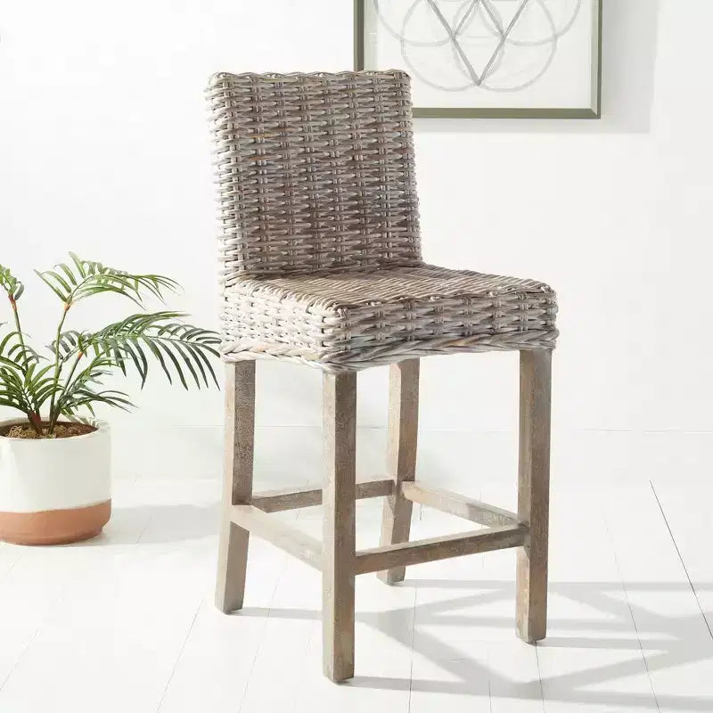 Tobie Rattan Counter Stool - BST6501 - Safavieh