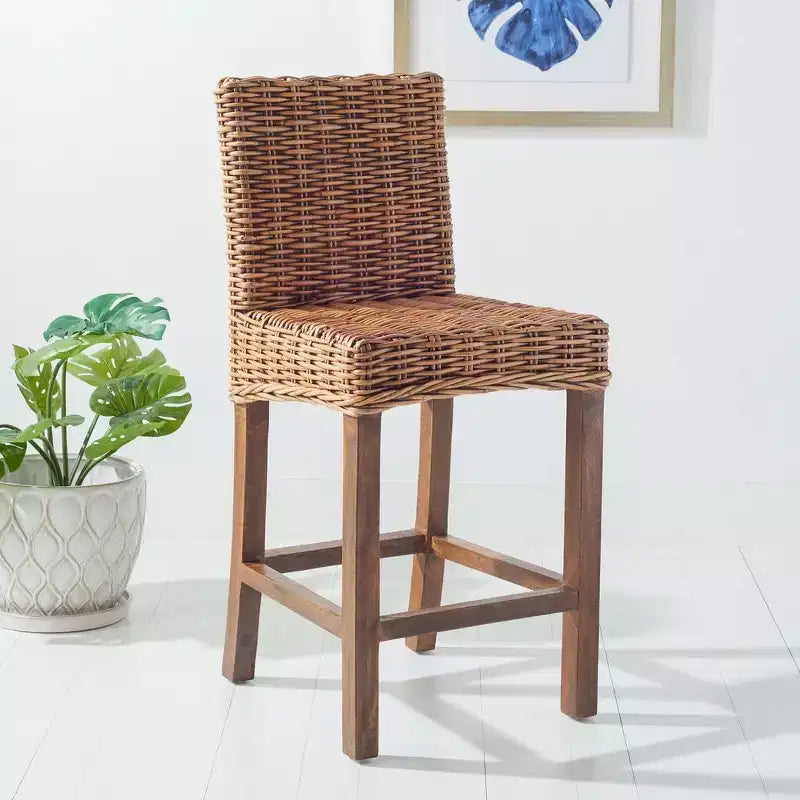 Tobie Rattan Counter Stool - BST6501 - Safavieh