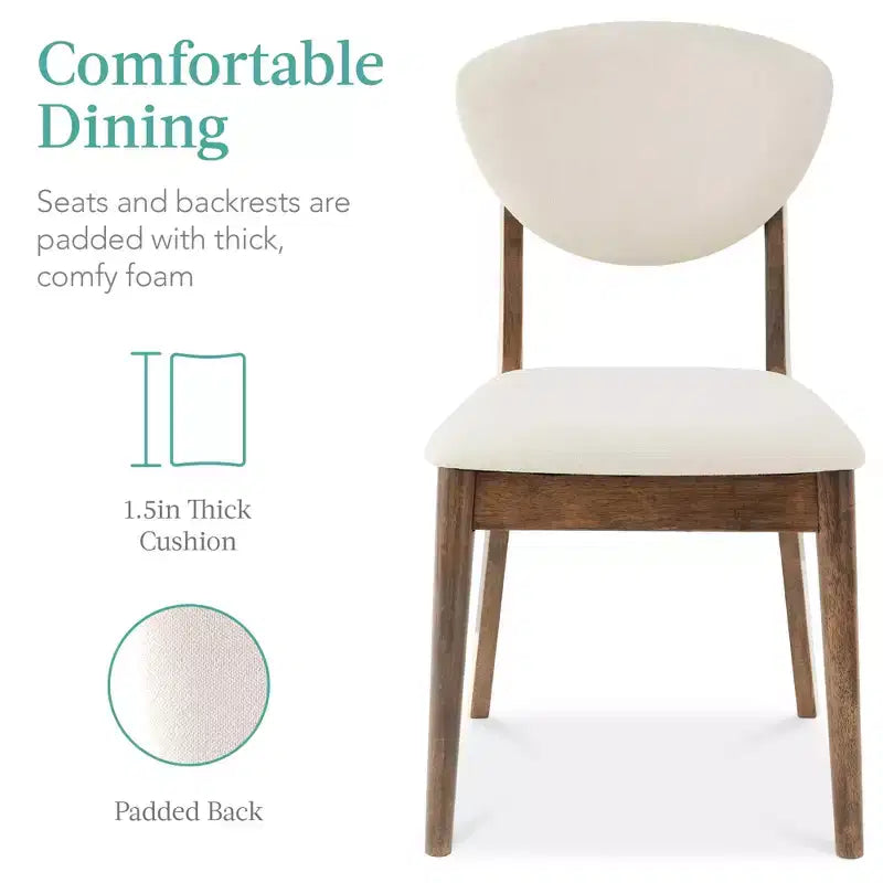 Best Choice Products 5-Piece Compact Wooden Mid-Century Modern Dining Set w/ 4 Chairs, Padded Seat & Back