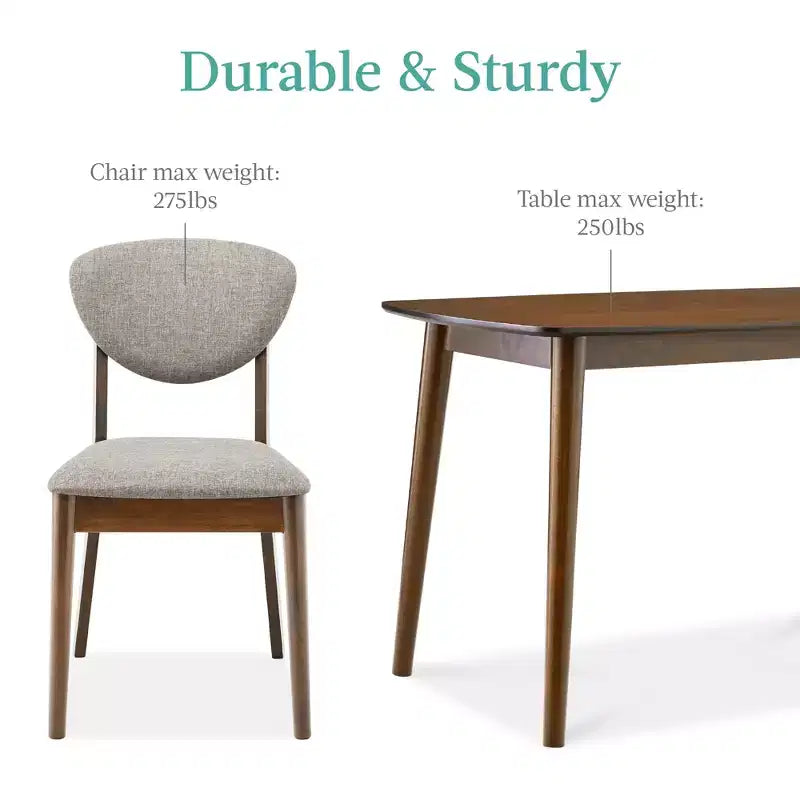 Best Choice Products 5-Piece Compact Wooden Mid-Century Modern Dining Set w/ 4 Chairs, Padded Seat & Back