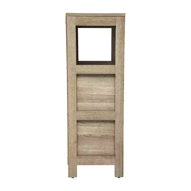 Merrick Lane 2 Drawer Bathroom Storage Cabinet Organizer with Open Display Shelf