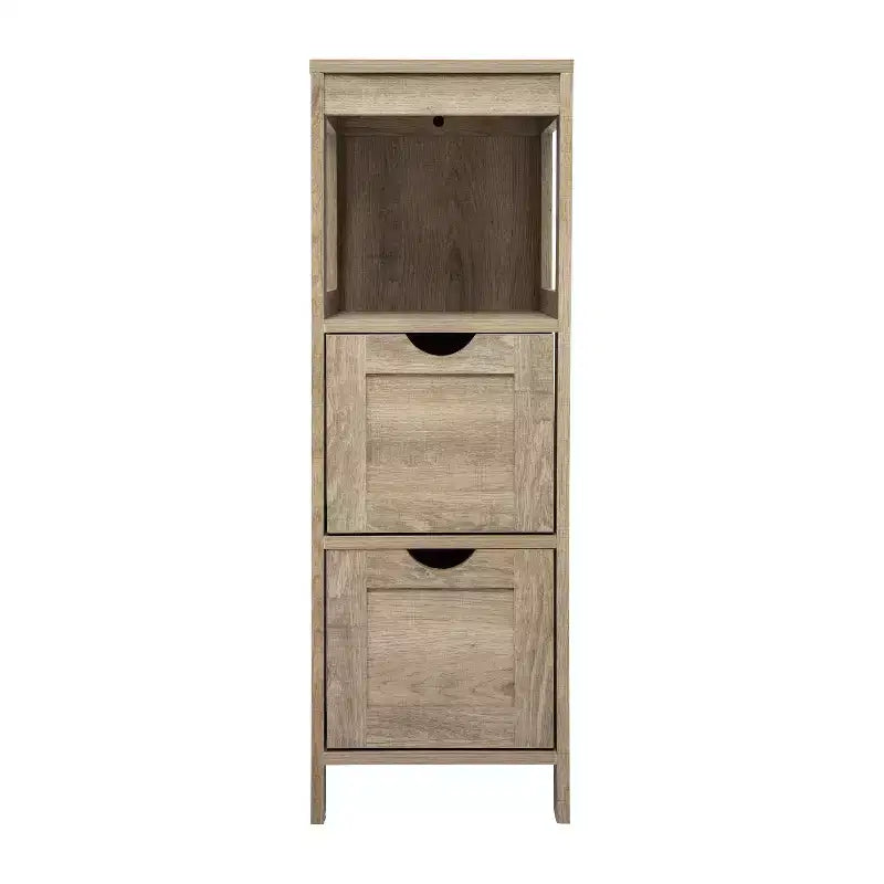 Merrick Lane 2 Drawer Bathroom Storage Cabinet Organizer with Open Display Shelf