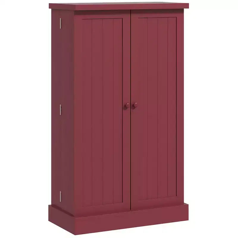 HOMCOM 41 Kitchen Pantry Storage Cabinet, Freestanding Kitchen Cabinet with Double Doors, 5-Tier Shelf, 12 Spice Racks and Adjustable Shelves