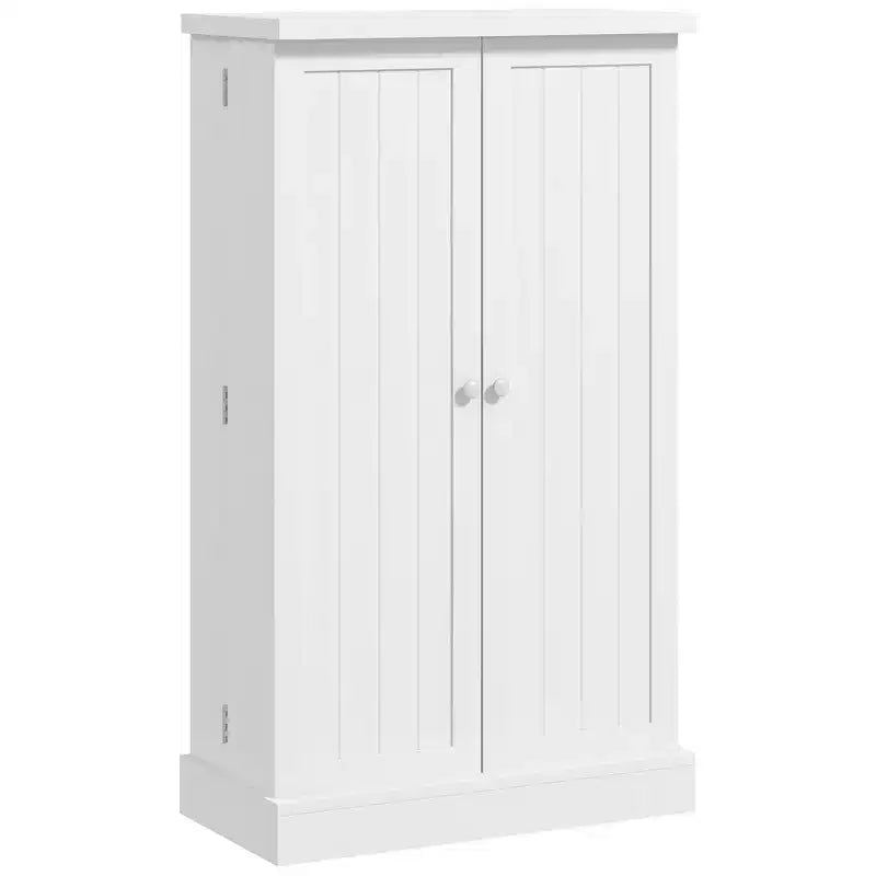 HOMCOM 41 Kitchen Pantry Storage Cabinet, Freestanding Kitchen Cabinet with Double Doors, 5-Tier Shelf, 12 Spice Racks and Adjustable Shelves