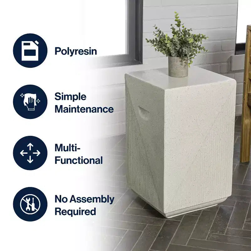 JONATHAN Y Adrian 20.75 Contemporary Minimalist Square Indoor/Outdoor Accent Table