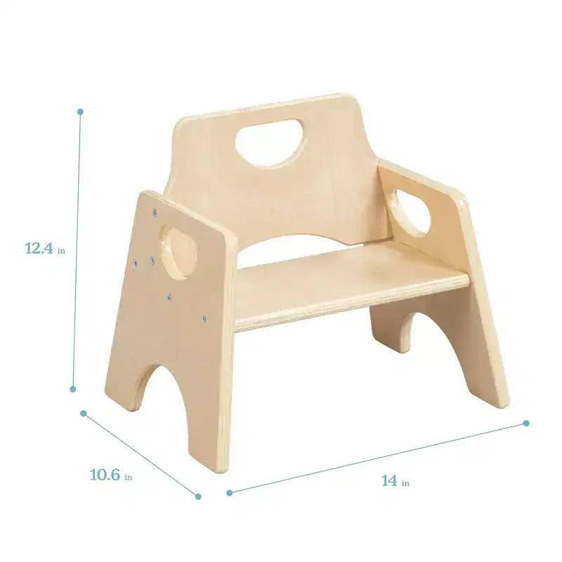 Chaise empilable en bois pour enfant de 6 po