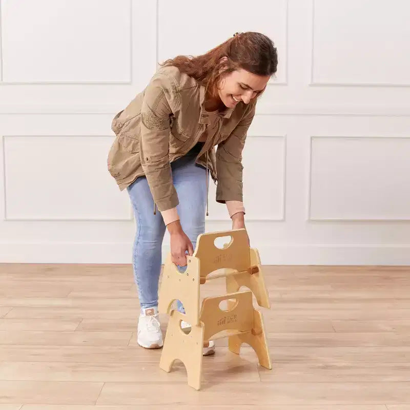 Chaise empilable en bois pour enfant de 6 po