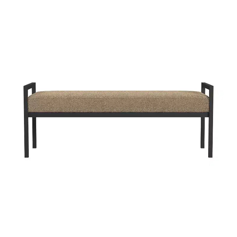 Banc moderne en fausse peau de mouton et métal