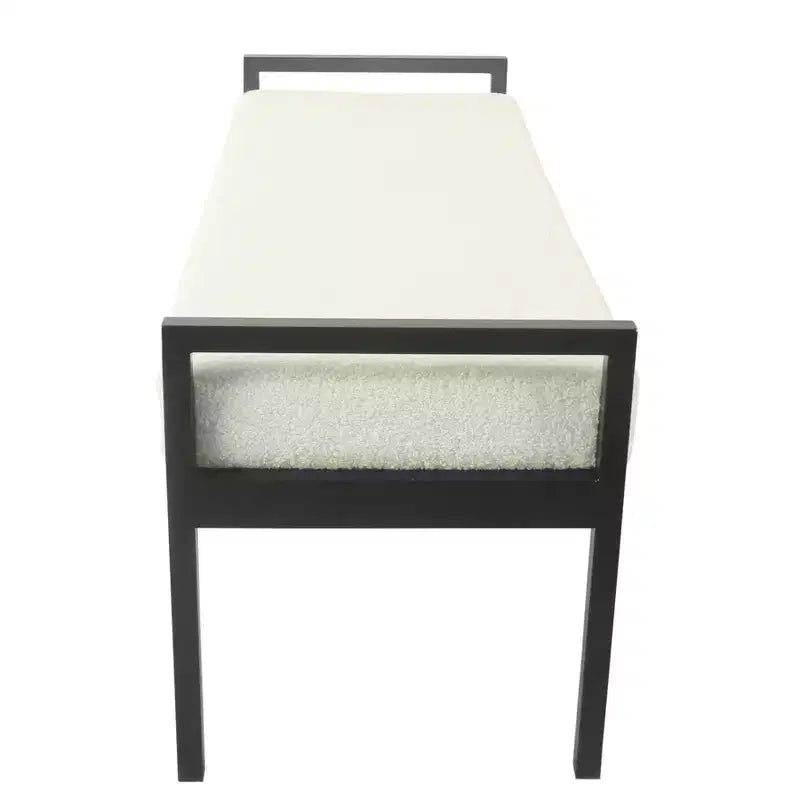 Banc moderne en fausse peau de mouton et métal