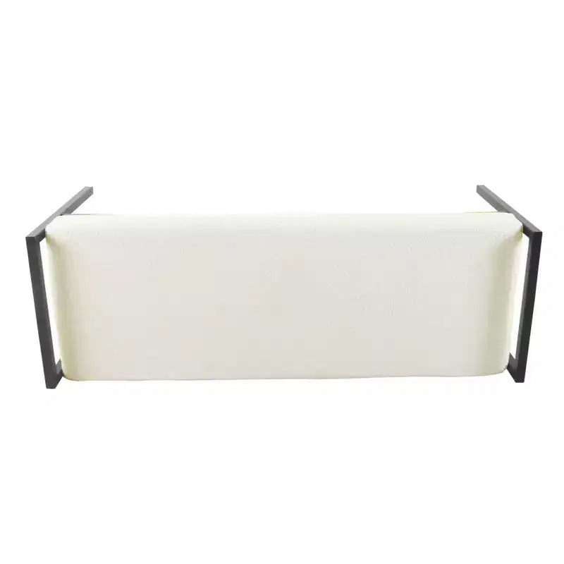 Banc moderne en fausse peau de mouton et métal