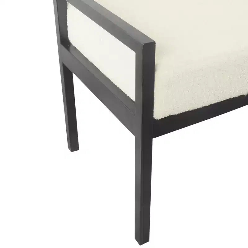 Banc moderne en fausse peau de mouton et métal
