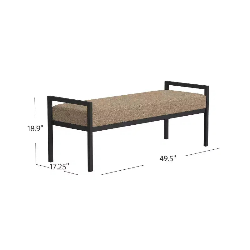 Banc moderne en fausse peau de mouton et métal