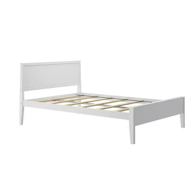 Max & Lily Full Size Bed Frame with Headboard, Solid Wood Platform Bed for Kids
