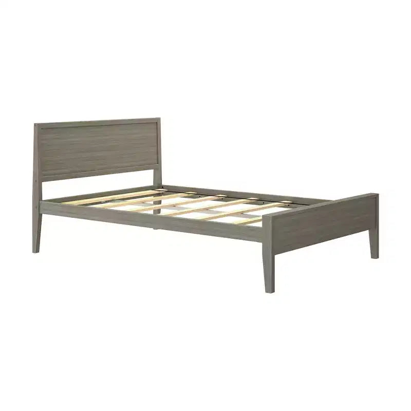 Max & Lily Full Size Bed Frame with Headboard, Solid Wood Platform Bed for Kids