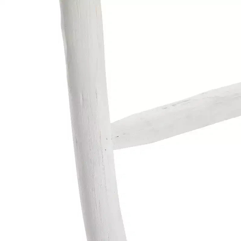 Échelle à couvertures blanche en bois massif à 5 barreaux