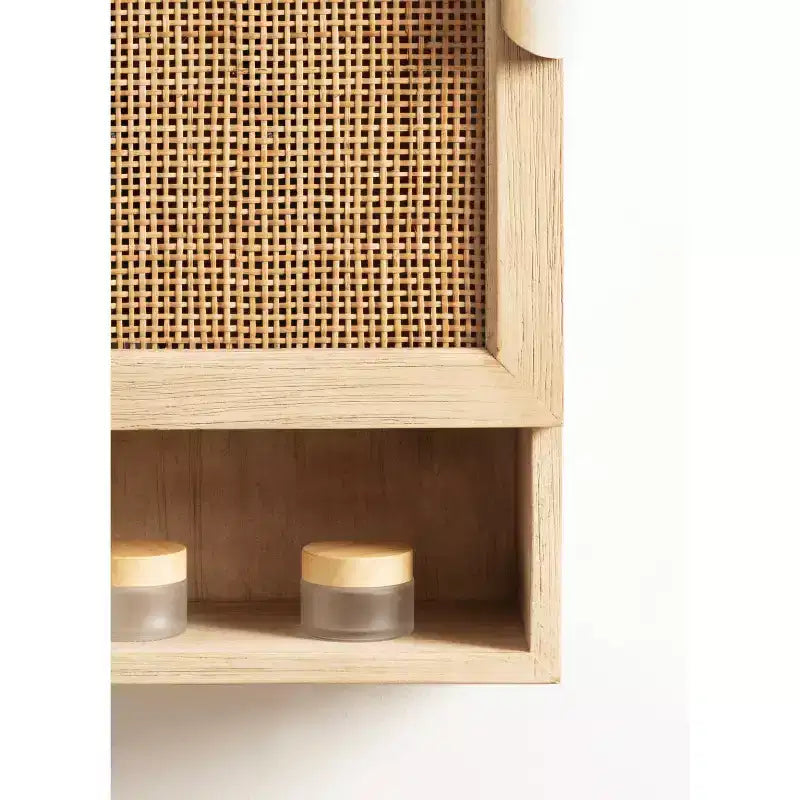 Kate & Laurel All Things Decor Ori Rattan Wall Cabinet Natural