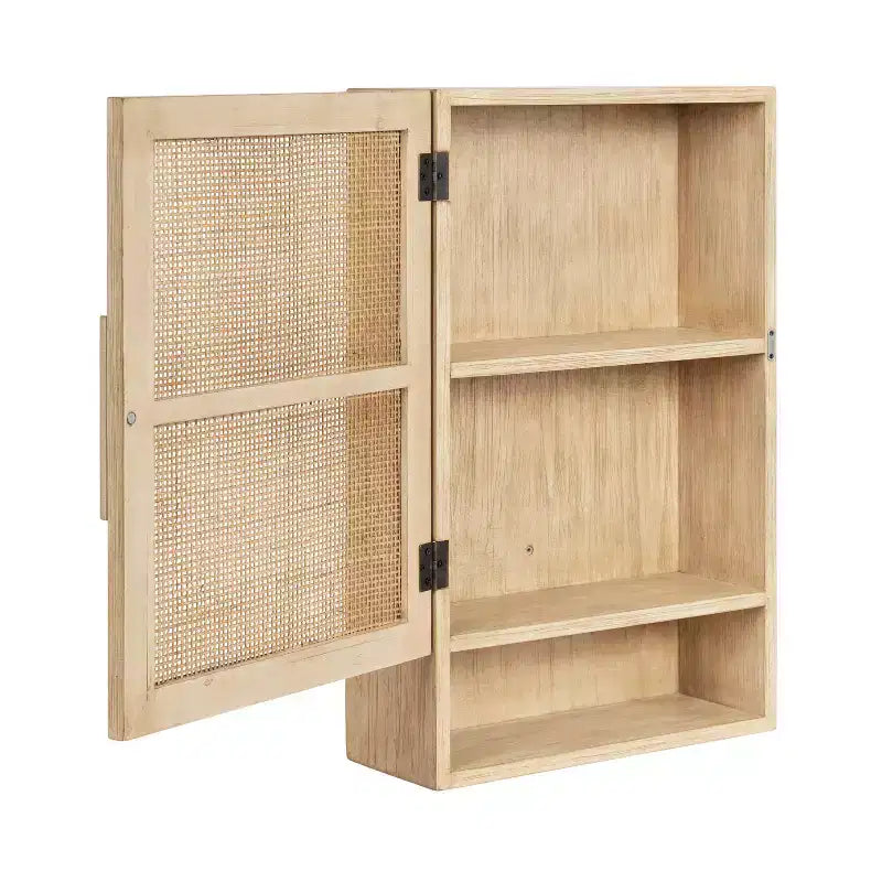 Kate & Laurel All Things Decor Ori Rattan Wall Cabinet Natural