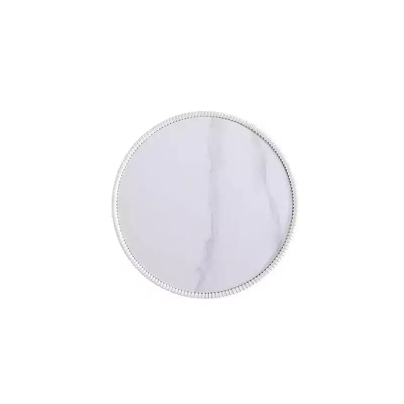 Manhattan Comfort Anderson Modern Leatherette Upholstered End Table with Ceramic Faux Marble Tabletop