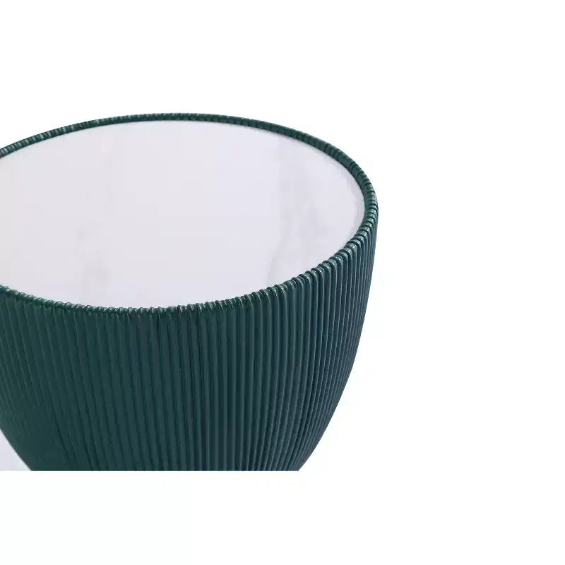 Manhattan Comfort Anderson Modern Leatherette Upholstered End Table with Ceramic Faux Marble Tabletop