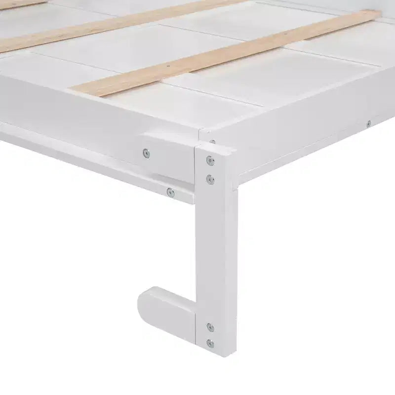 Full/Queen Size Murphy Bed/Wall Bed with Shelves and LED Lights 4A - ModernLuxe