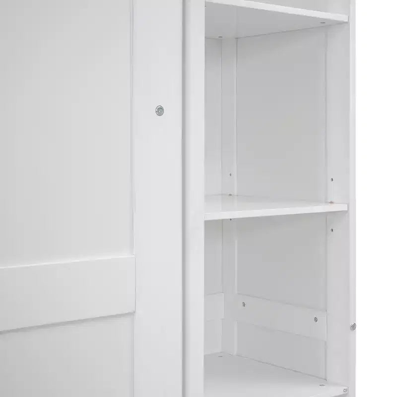 Full/Queen Size Murphy Bed/Wall Bed with Shelves and LED Lights 4A - ModernLuxe