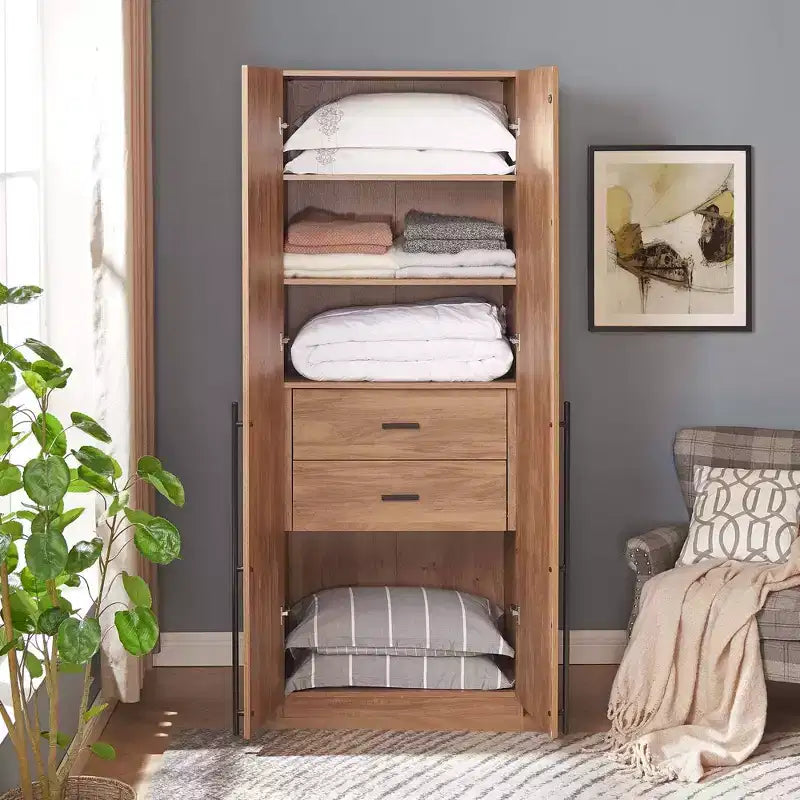 Manhattan Comfort Lee 2 Door and 2 Drawer Wardrobe Closet