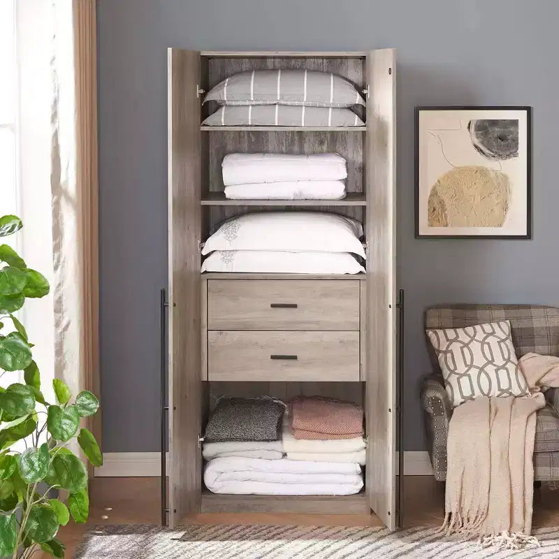 Manhattan Comfort Lee 2 Door and 2 Drawer Wardrobe Closet