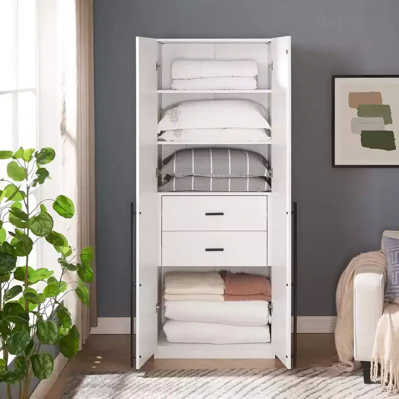 Manhattan Comfort Lee 2 Door and 2 Drawer Wardrobe Closet