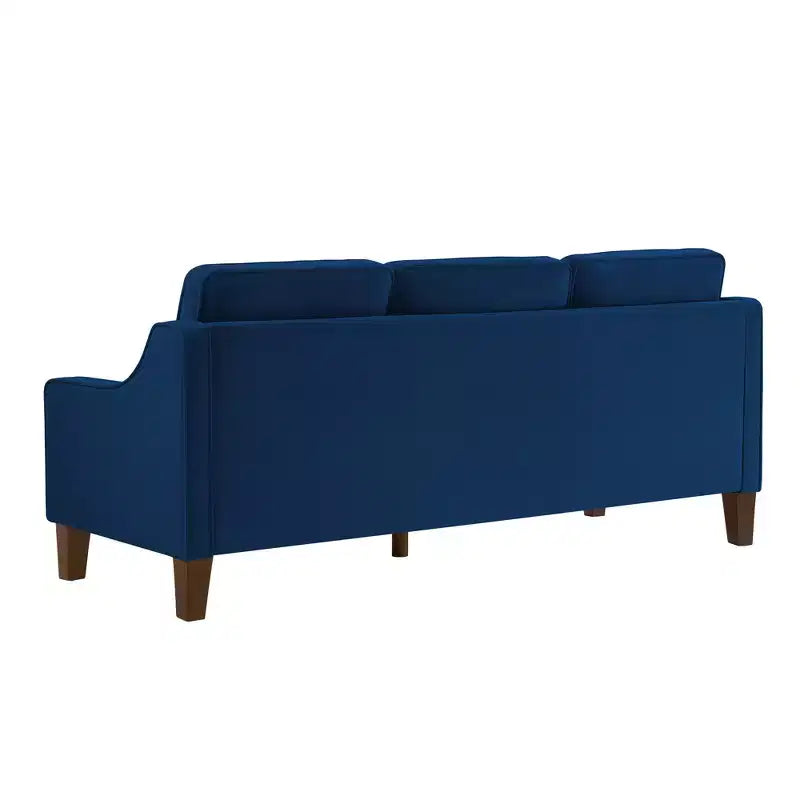 Single/Loveseat/3-Piece Seat Upholstered Sofa Chair/Couch with Scooped Armrest and Wooden Legs, Navy/Black/Taupe, 4W-ModernLuxe